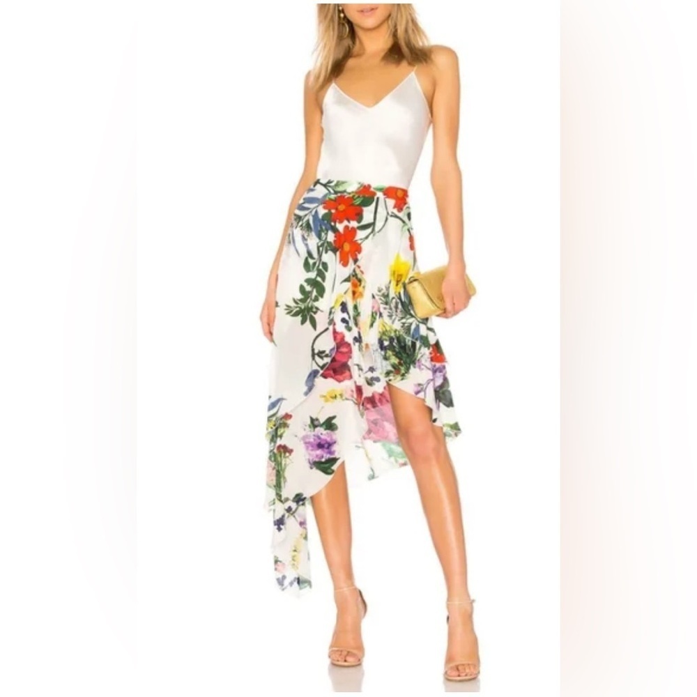 ALICE & Oliva Joeann Asymmetric Tiered Skirt 2 floral